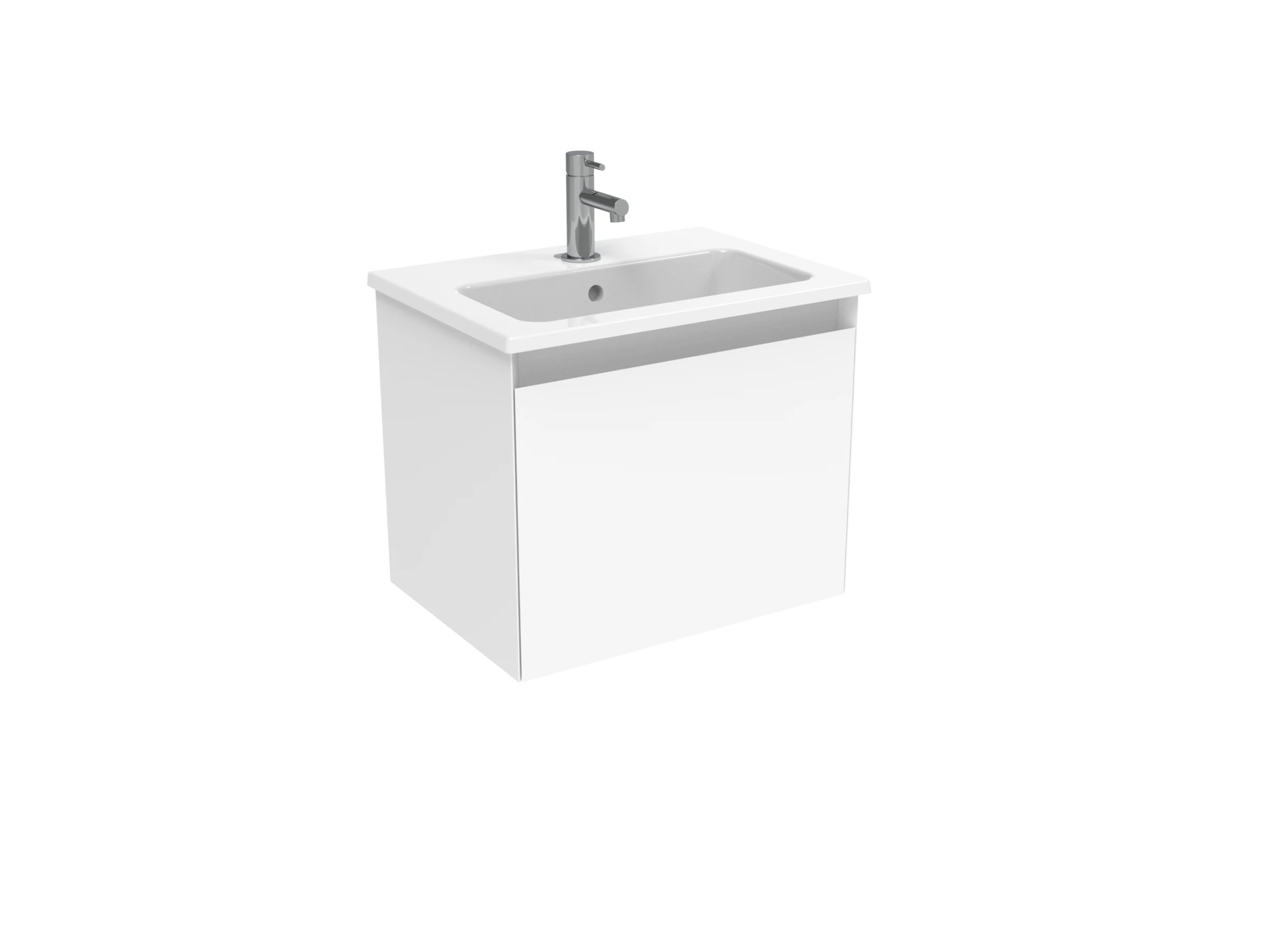 Saneux Uni 50cm 1 Drawer Wall Mounted Unit - Matte White