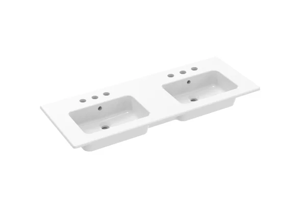 Saneux Uni 120x47cm 2 Bowl Washbasin 3th