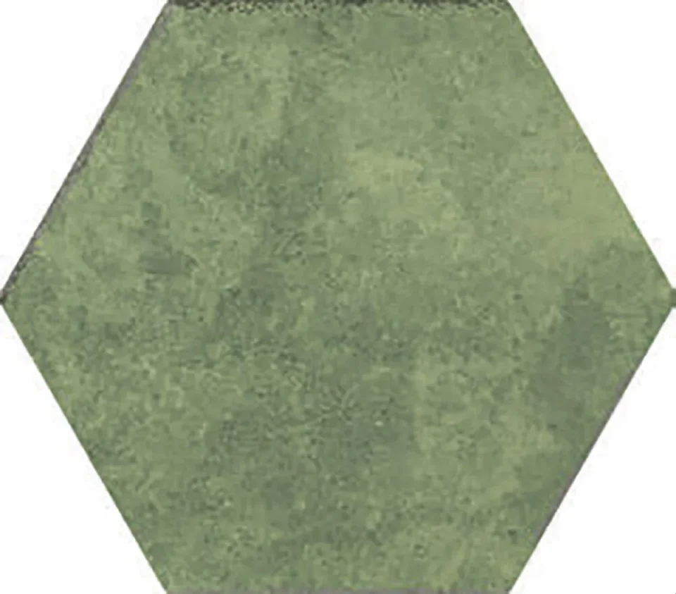 European Tiles Apollo 13 Hex Green Porcelain Wall & Floor Tile 23x27cm - Image 1