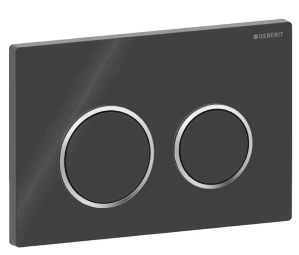Geberit Kappa 21 Flush Plate Black & Chrome  detail view - Image 2