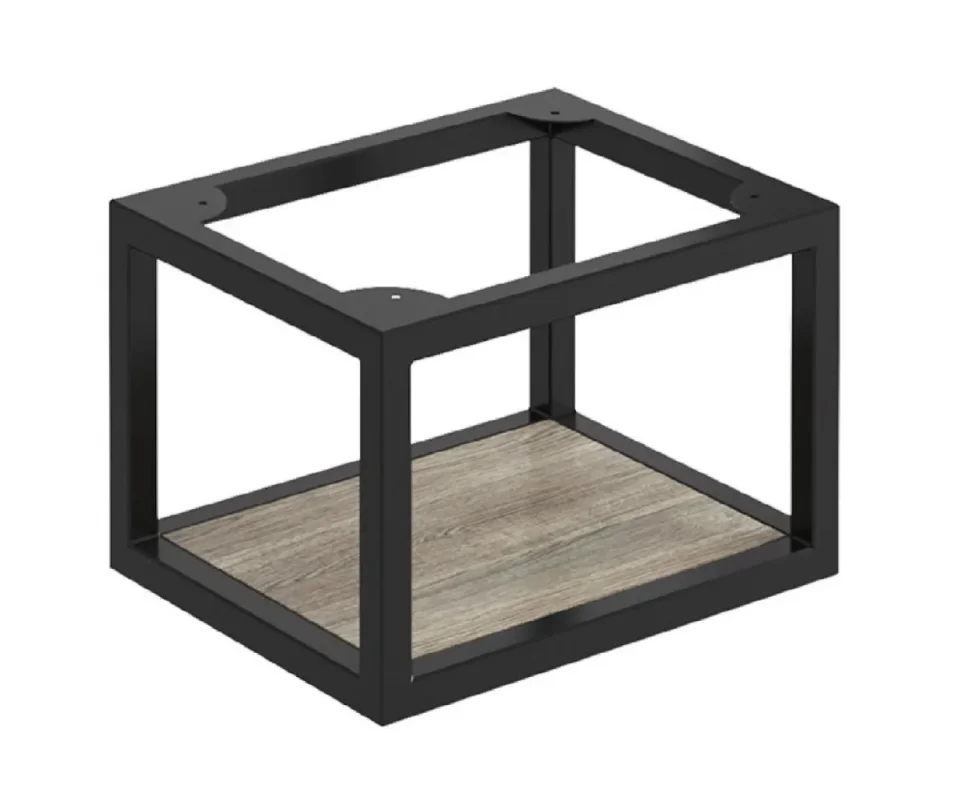 Scudo Black Frame With Dual Colour Shelf 30x25x20 Rustic Oak/grey Oak/matt White/ Matt Grey product image - Image 2