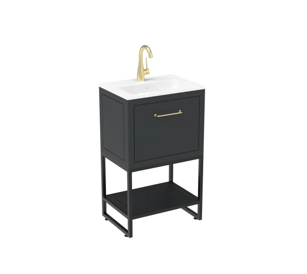 Saneux Kingsbury 60cm 1 Drawer Floor Standing Unit - Matte Anthracite