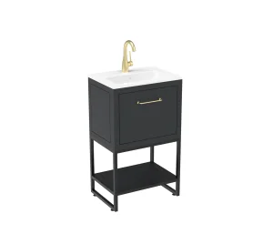 Saneux Kingsbury 60cm 1 Drawer Floor Standing Unit - Matte Anthracite