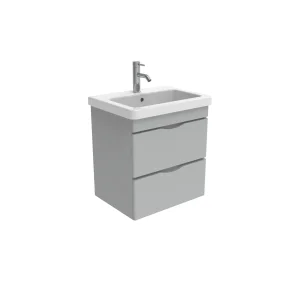 Saneux Indigo 60cm 2 Drawer Wall Mounted Unit - Dove Grey