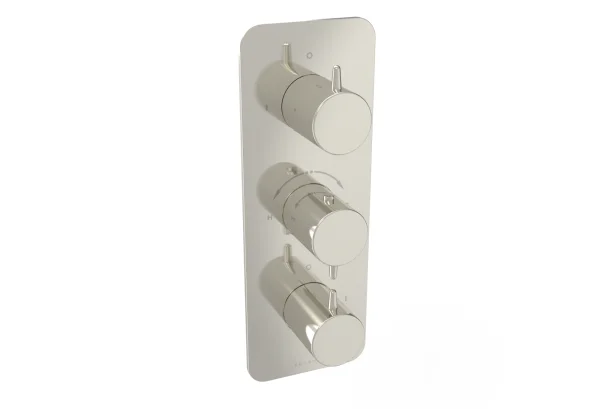 Saneux Eden 3 Way Thermostatic Shower Valve Kit In Portrait - Brushed Nickel