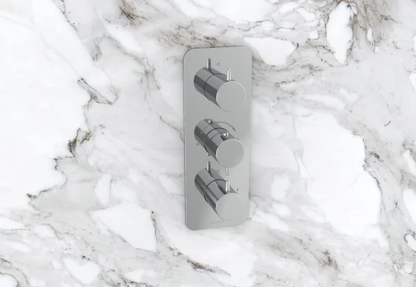 Saneux Eden 3 Way Thermostatic Shower Valve Kit In Portrait - Chrome