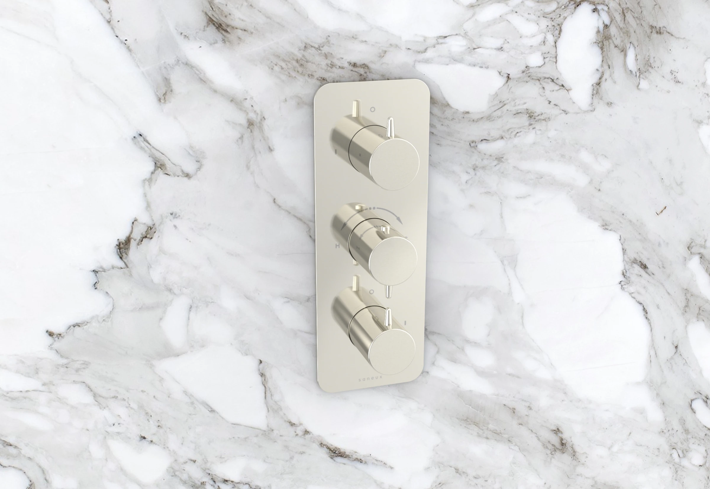 Saneux Eden 3 Way Handles & Plate Finish Kit In Portrait (for Ed021.bn) - Brushed Nickel (pvd)