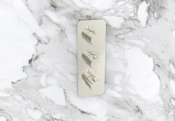 Saneux Eden 3 Way Handles & Plate Finish Kit In Portrait (for Ed021.bn) - Brushed Nickel (pvd)