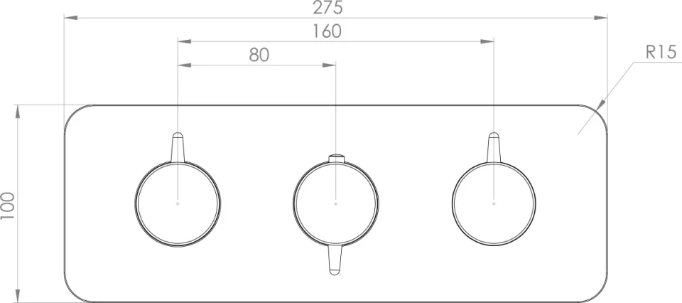 Saneux Eden 3 Way Handles & Plate Finish Kit In Landscape (for Ed021l) - Chrome detail view - Image 3