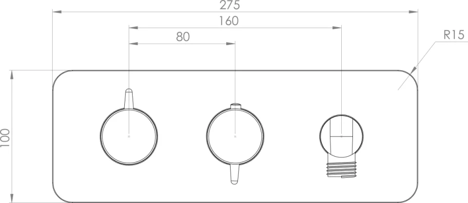 Saneux Eden 2 Way Thermostatic Shower Valve Kit In Landscape With Handspray - Brushed Nickel detail view - Image 3