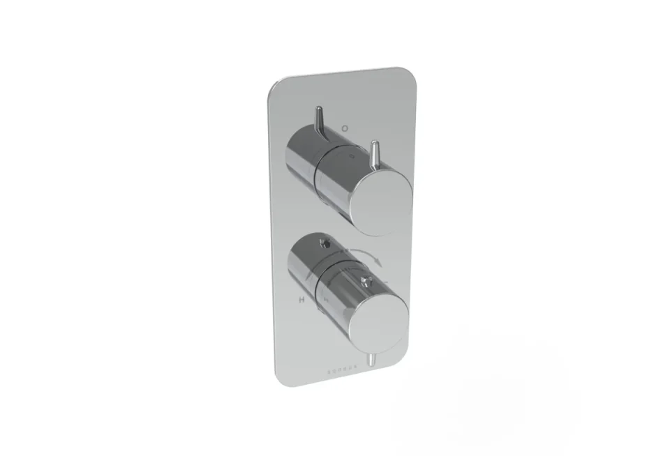 Saneux Eden 2 Way Thermostatic Shower Valve Kit In Portrait - Chrome detail view - Image 1