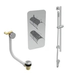 Saneux Eden 2 Way Shower Kit - W/ Slim Handset & Slider Rail & Bath Filler - Chrome