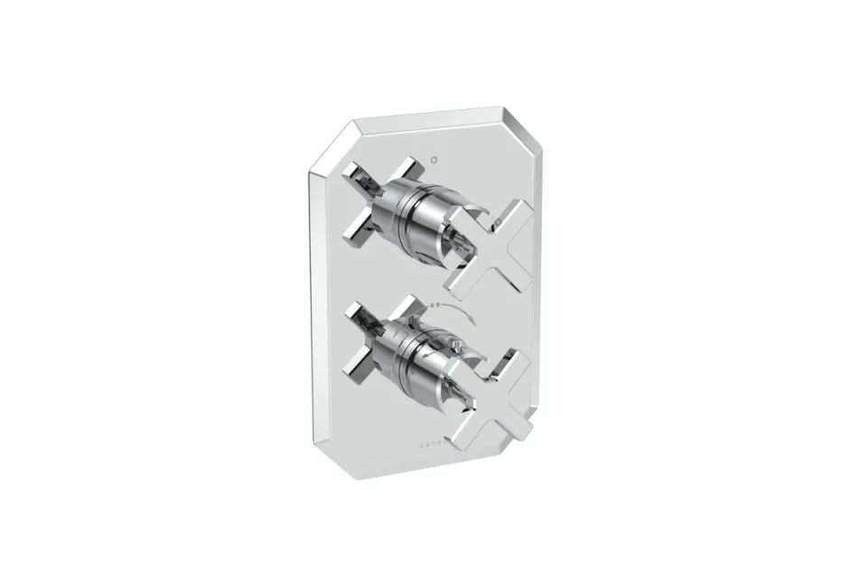 Saneux Cromwell 2 Way Cross Handle & Plate Finish Kit (for Cr020x) - Chrome detail view - Image 3