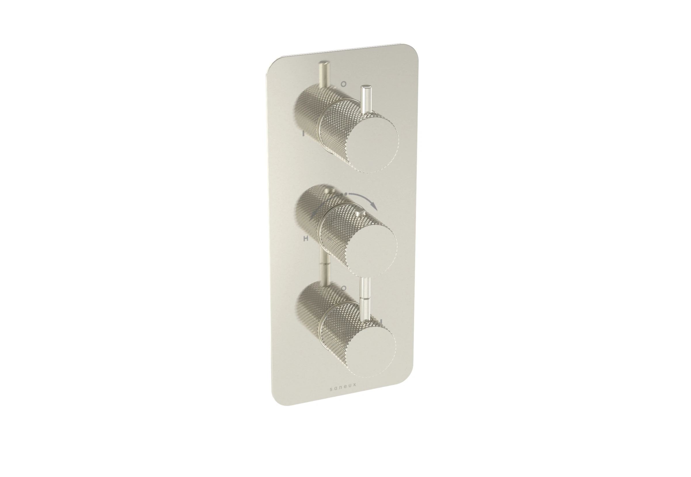 Saneux Cos Thermostatic Handle - Knurled - Brushed Nickel