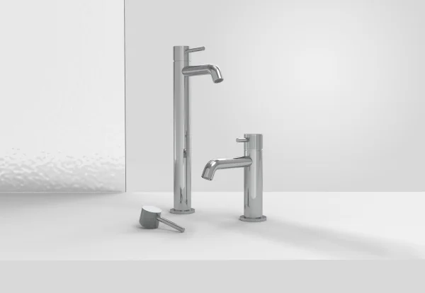 Saneux Cos Tall Basin Mixer Kit - W/ Knurled Handle - Chrome