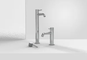 Saneux Cos Tall Basin Mixer Kit - W/ Knurled Handle - Chrome