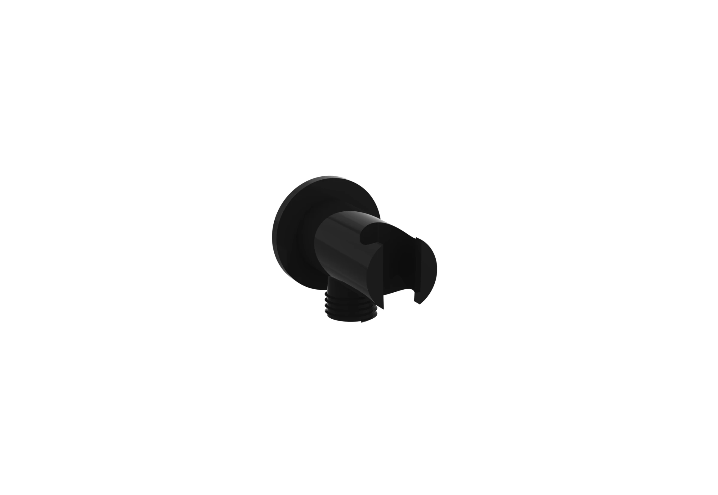 Saneux Cos Round Shower Outlet Elbow & Holder - Satin Black