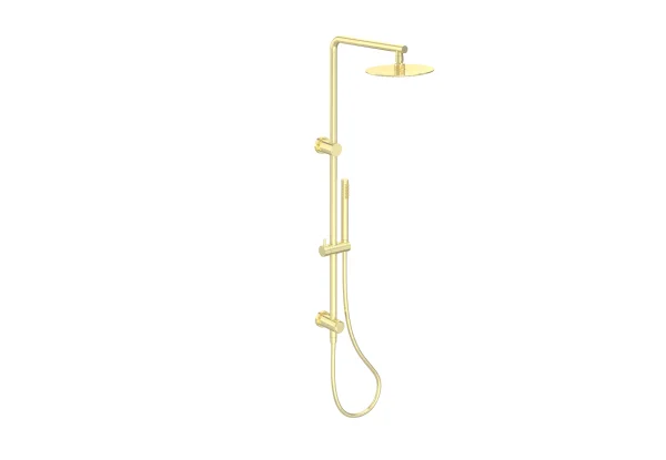 Saneux Cos Rigid Riser Kit With 2 Way Diverter Outlet - Brushed Brass