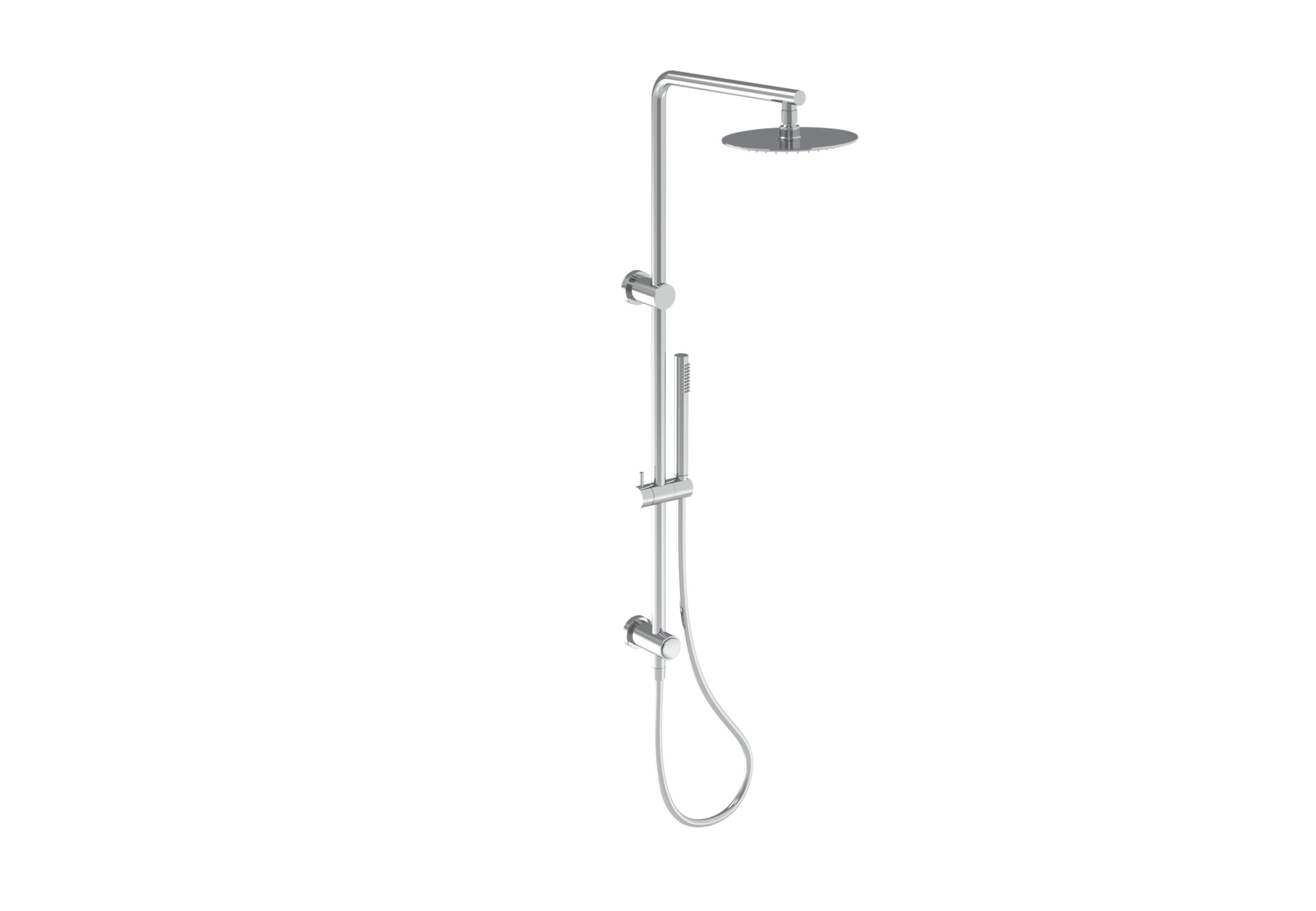 Saneux Cos Rigid Riser Kit With 2 Way Diverter Outlet - Chrome