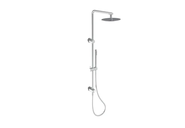 Saneux Cos Rigid Riser Kit With 2 Way Diverter Outlet - Chrome