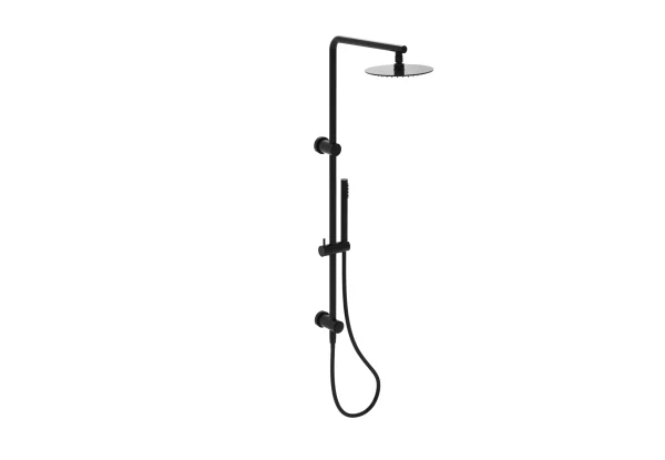 Saneux Cos Rigid Riser Kit With 2 Way Diverter Outlet - Satin Black