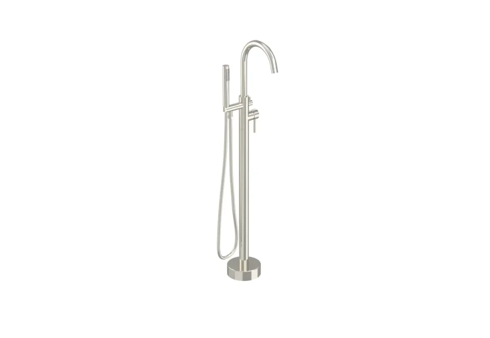 Saneux Cos Floor Standing Bath Shower Mixer - Chrome detail view - Image 1
