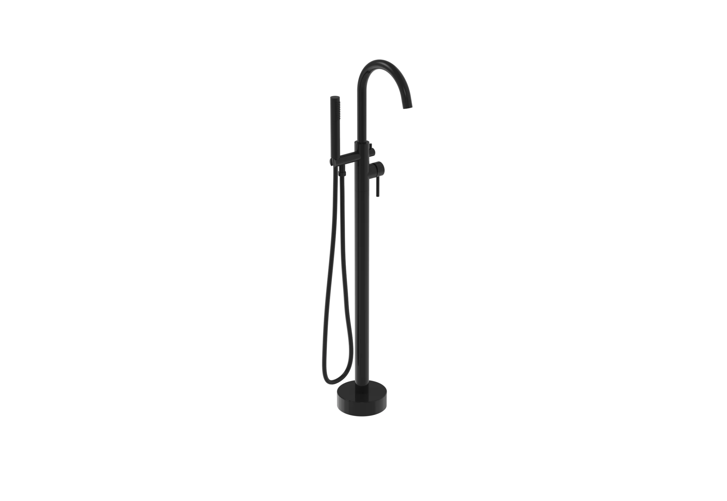 Saneux Cos Floor Standing Bath Shower Mixer - Satin Black (pvd)