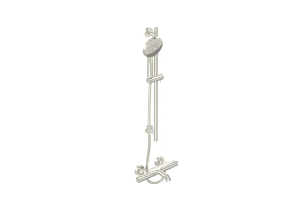 Saneux Cos Exposed Bath Shower Mixer Kit - W/ Slider Rail & 3 Function Handset - Chrome