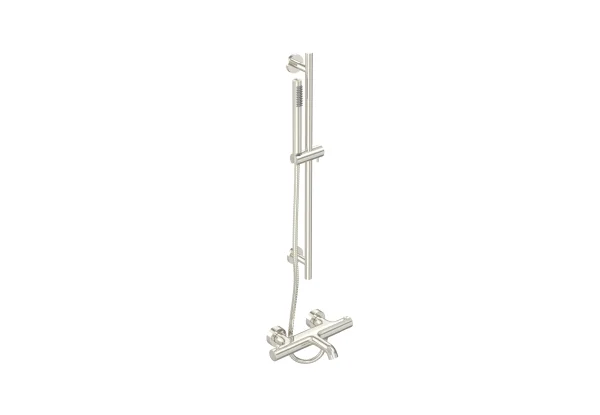 Saneux Cos Exposed Bath Shower Mixer Kit - W/ Slider Rail & Slim Handset - Chrome