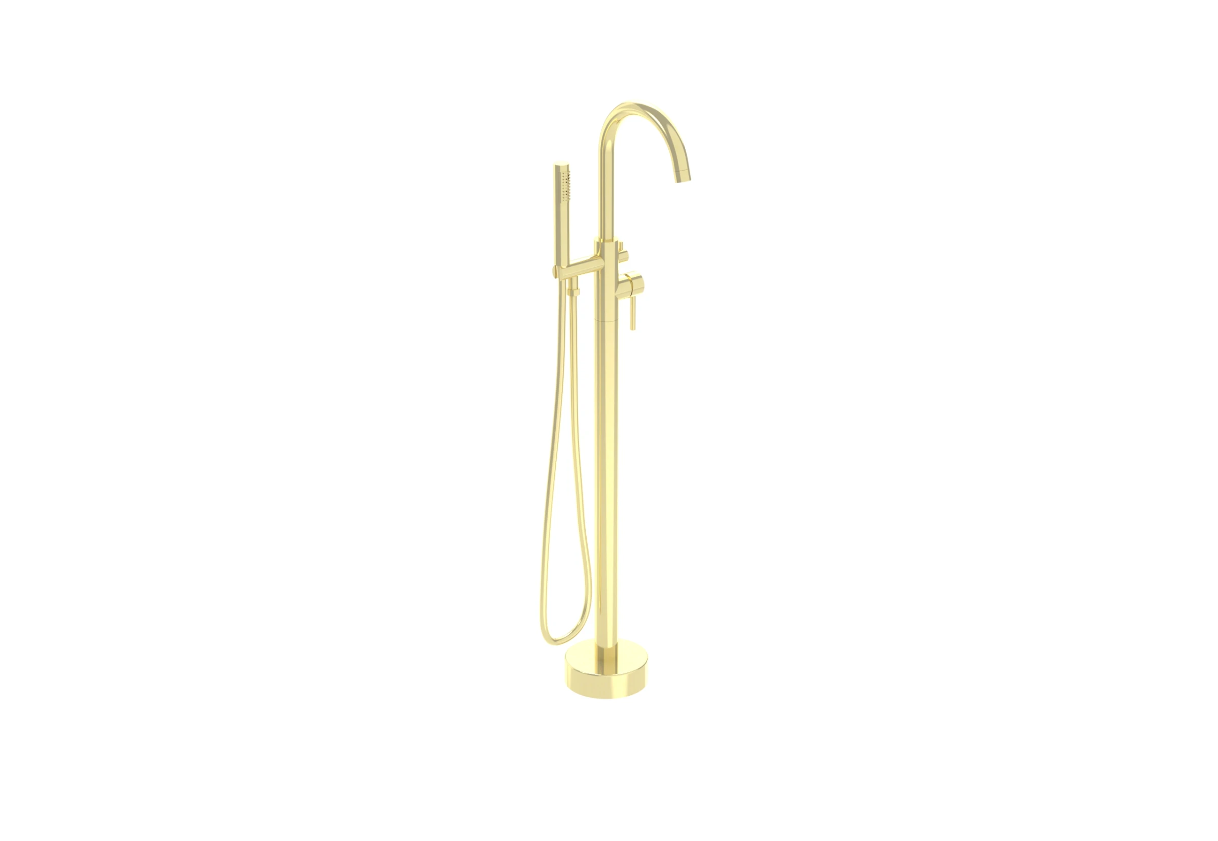 Saneux Cos Floor Standing Bath Shower Mixer - Brushed Brass (pvd)