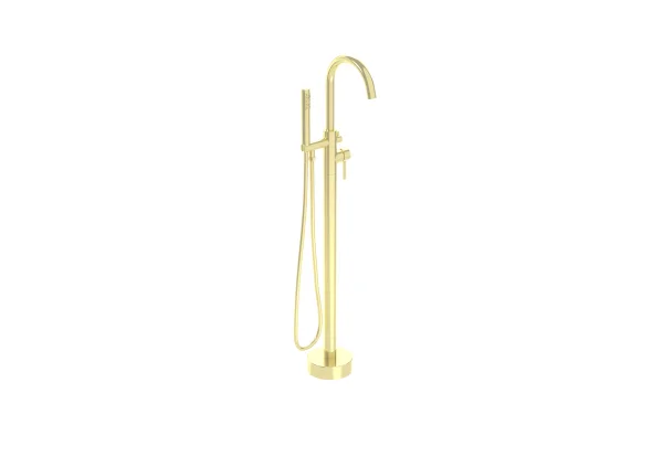 Saneux Cos Floor Standing Bath Shower Mixer - Brushed Brass (pvd)
