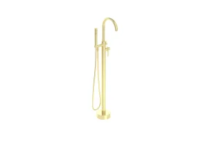 Saneux Cos Floor Standing Bath Shower Mixer - Brushed Brass (pvd)