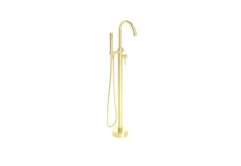 Saneux Cos Floor Standing Bath Shower Mixer - Brushed Brass (pvd) detail view - Image 1