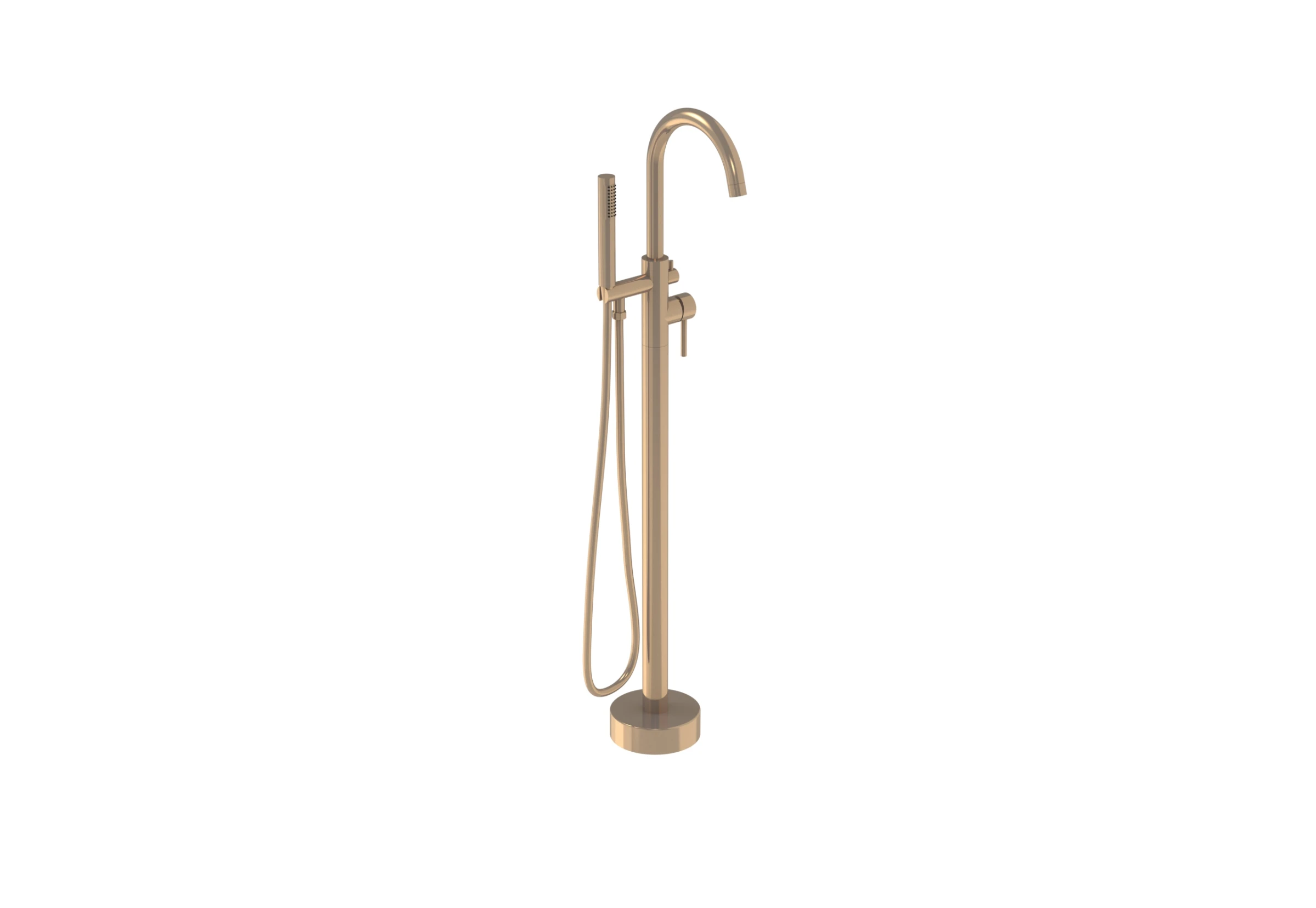 Saneux Cos Floor Standing Bath Shower Mixer - Brushed Bronze (pvd)