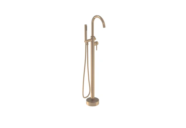 Saneux Cos Floor Standing Bath Shower Mixer - Brushed Bronze (pvd)