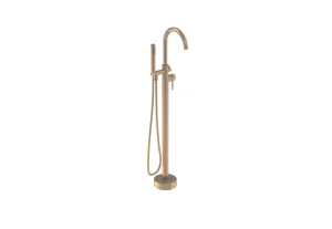 Saneux Cos Floor Standing Bath Shower Mixer - Brushed Bronze (pvd)
