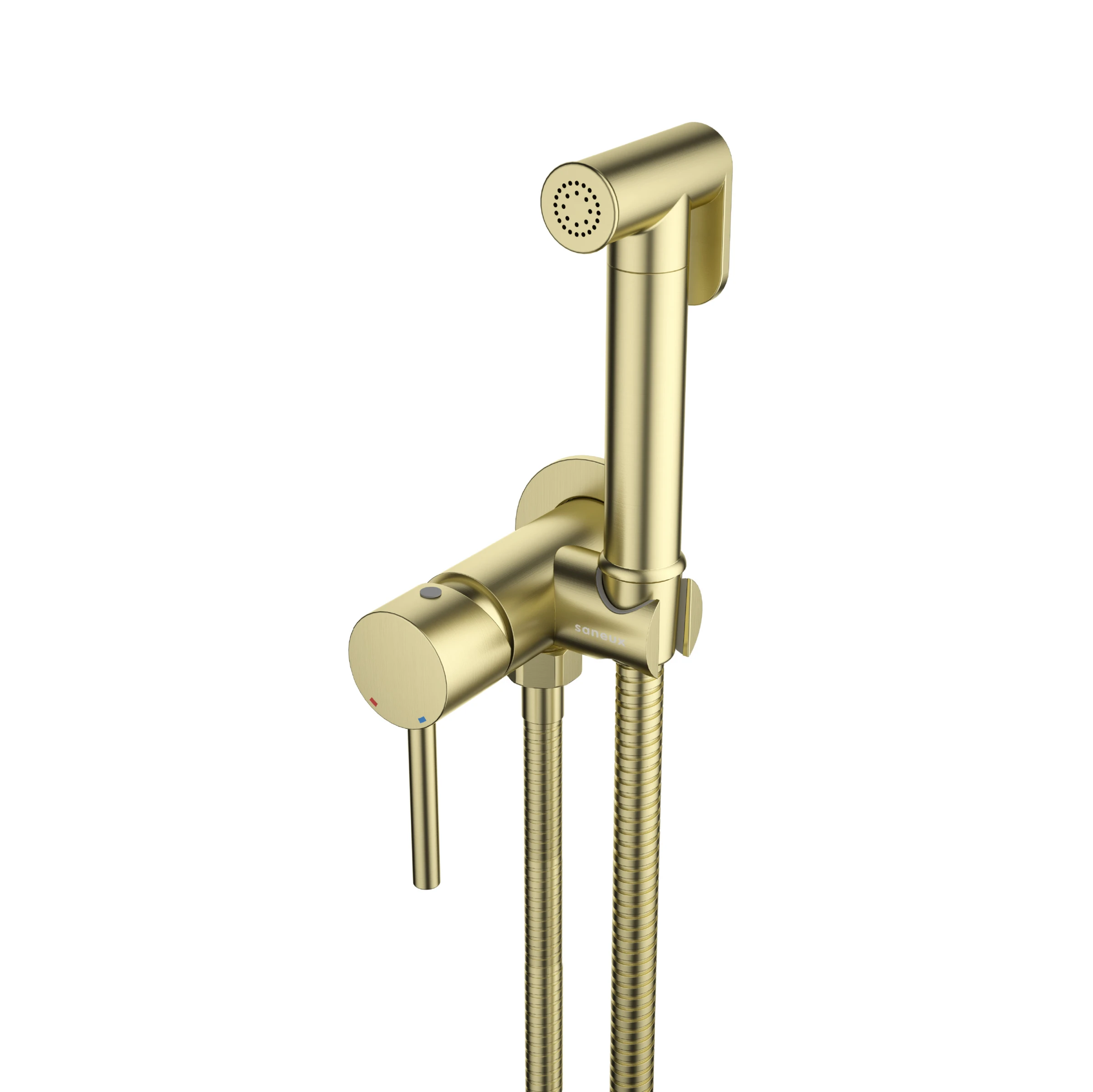 Saneux Cos Douche Kit With Classic Handle - Brushed Brass