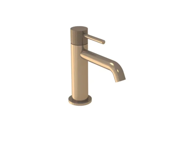 Saneux Cos Basin Mixer Kit - W/ Knurled Handle - Brushed Bronze (pvd)