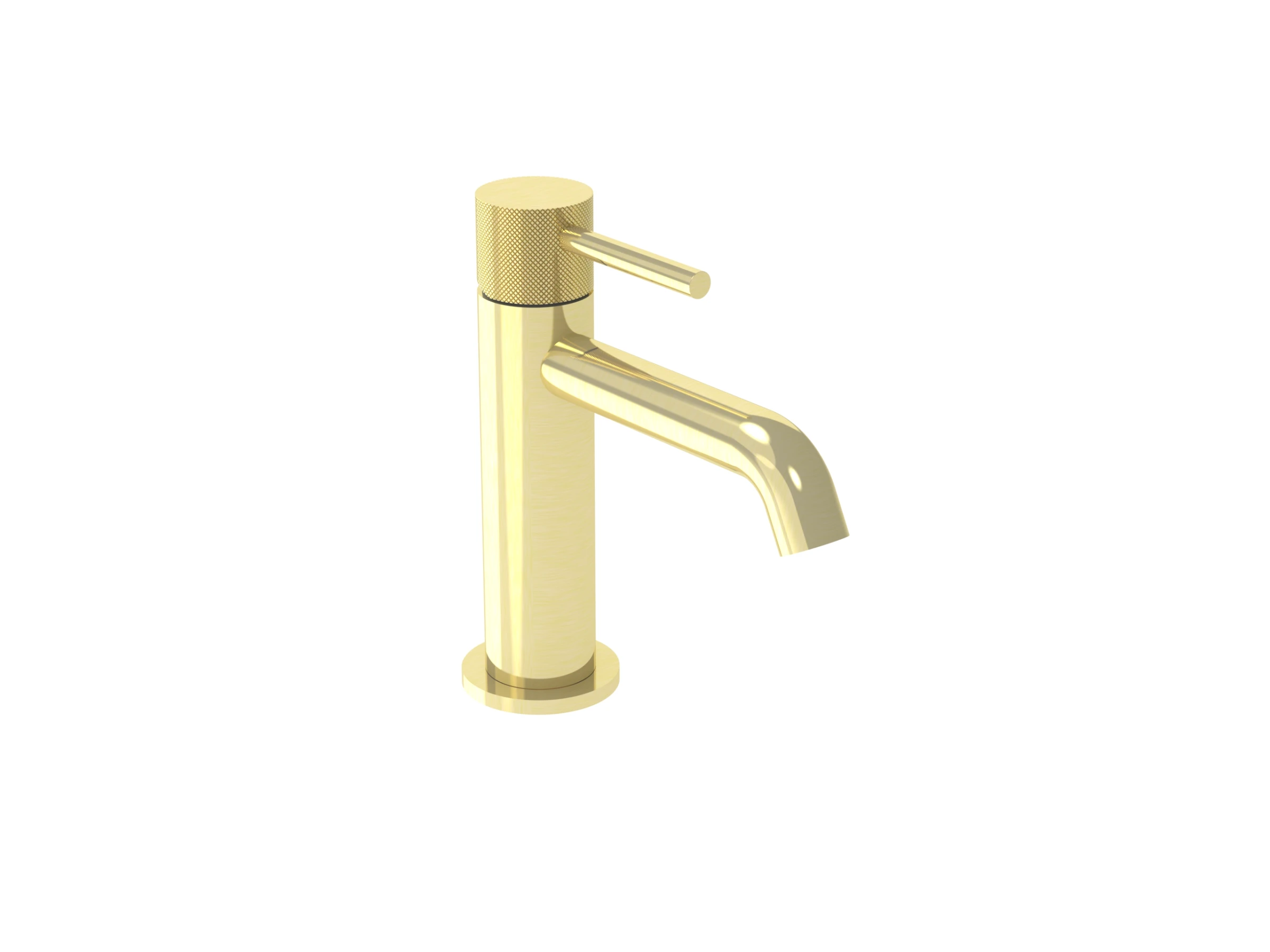 Saneux Cos Basin Mixer Kit - W/ Knurled Handle - Brushed Brass (pvd)