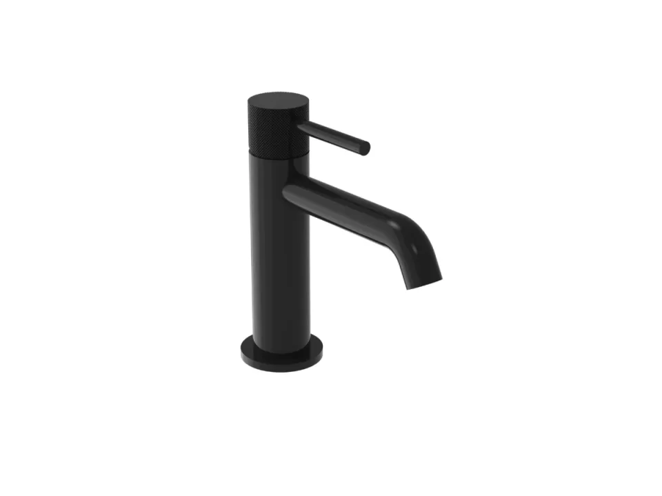 Saneux Cos Basin Mixer Kit - W/ Knurled Handle - Satin Black (pvd) - Image 1