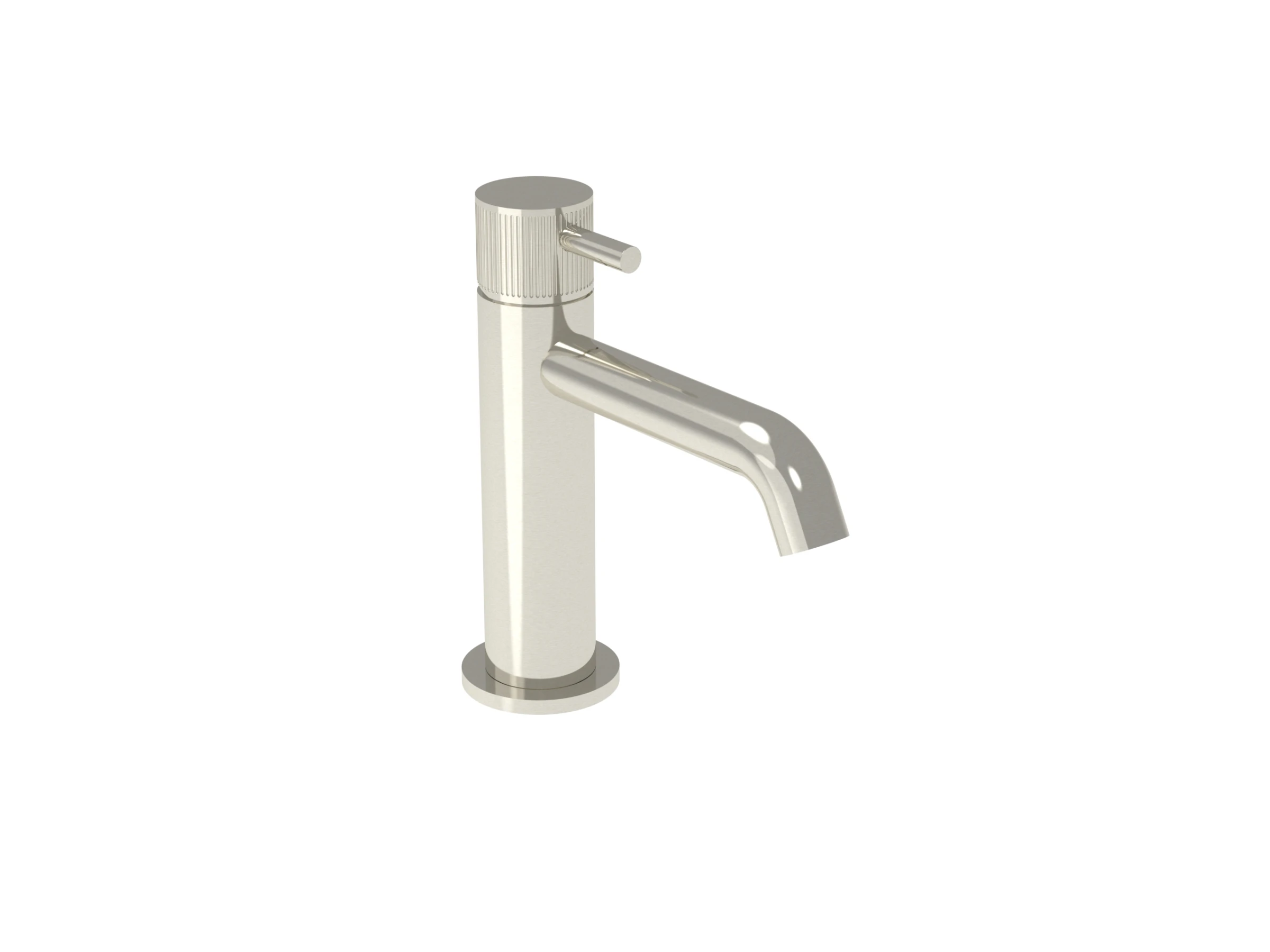 Saneux Cos Basin Mixer Kit - W/ Fluted Handle - Brushed Nickel (pvd)