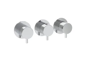 Saneux Cos 3 Way Thermostatic Shower Ring Valve Kit - W/ Classic Handle - Portrait & Landscape - Chrome