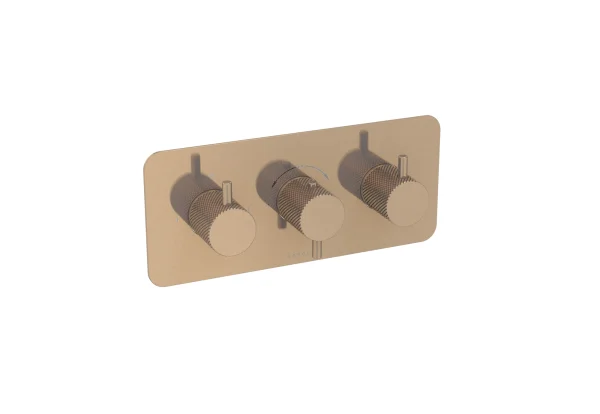 Saneux Cos 3 Way Shower Plate & Shrouds - Landscape - Brushed Bronze