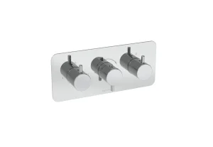 Saneux Cos 3 Way Shower Plate & Shrouds - Landscape - Chrome