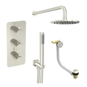 Saneux Cos 3 Way Shower Kit - W/ Slim Handset & Bath Filler & Shower Head - Chrome