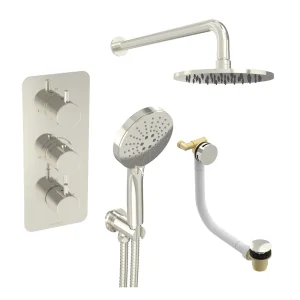 Saneux Cos 3 Way Shower Kit - W/ 3 Function Handset & Bath Filler & Shower Head - Chrome