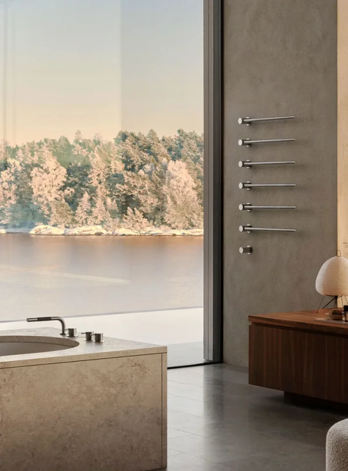Vola 6 Bar Towel Rail In Colour 16, 150mm Spacing detail view - Image 2