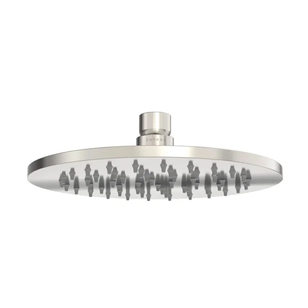 Saneux Cos 200x8mm Round Shower Head - Brushed Nickel