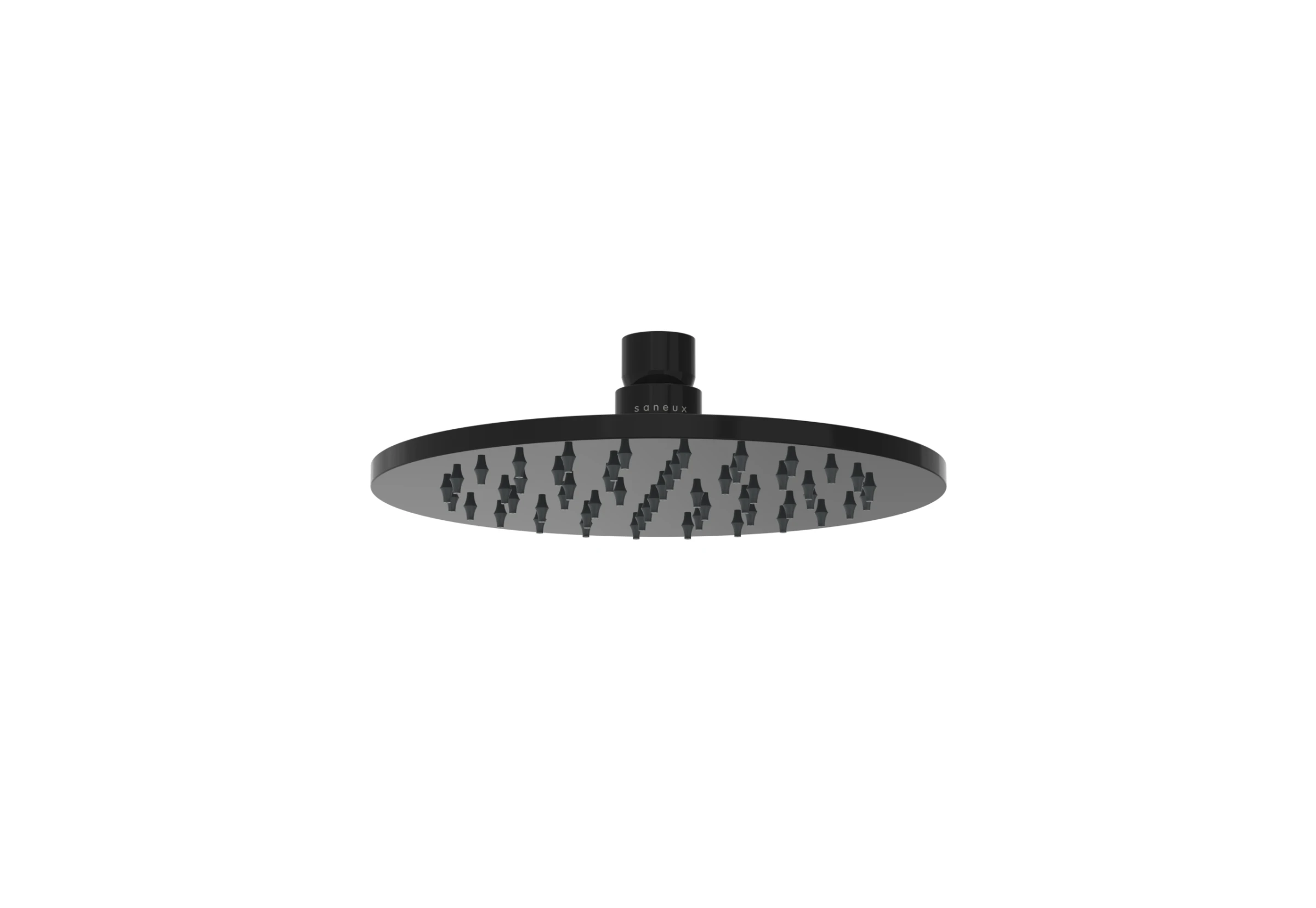 Saneux Cos 200x8mm Round Shower Head - Satin Black