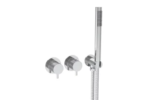 Saneux Cos 2 Way Thermostatic Shower Ring Valve Kit - W/ Knurled Handle & Handset - Portrait & Landscape - Chrome
